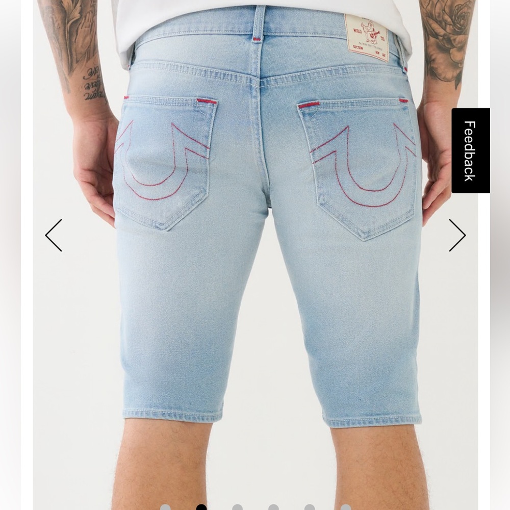 True Religion Light Blue Jean Shorts
